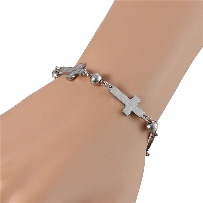 Body Jewelry Faith Christian Stainless Steel Men Cross Bracelets - Lusy Store