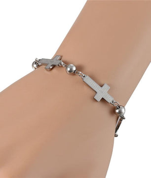 Body Jewelry Faith Christian Stainless Steel Men Cross Bracelets - Lusy Store