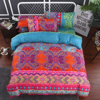 Boho Bedding 3D Mandala Duvet Cover Set With Pillowcase Bedlinen Home Textile Red Pink