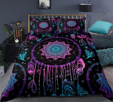 Boho Bedding Feathers Galaxy Bed Set - Lusy Store
