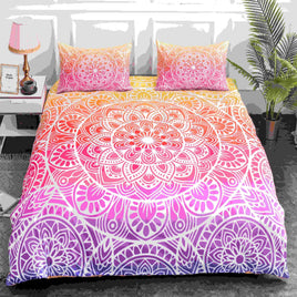 Boho Bedding Sets 3D Mandala Queen Size King Size Orange