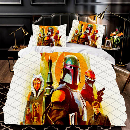 Book Of Boba Fett Star Wars Bedding Gold Duvet Covers Twin Full Queen King Bed Set LS22692 - Lusy Store
