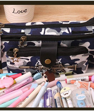 Boy Camouflage Canvas Cute Pencil case School Minecraft with Code Lock - Lusy Store