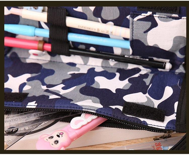 Boy Camouflage Canvas Cute Pencil case School Minecraft with Code Lock - Lusy Store