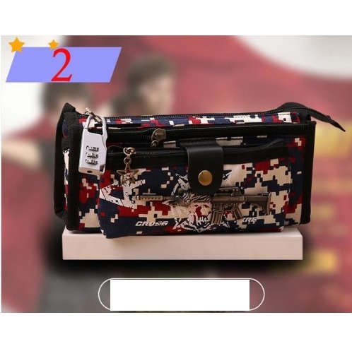 Boy Camouflage Canvas Cute Pencil case School Minecraft with Code Lock - Lusy Store