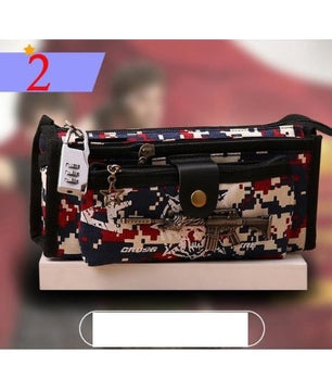 Boy Camouflage Canvas Cute Pencil case School Minecraft with Code Lock - Lusy Store