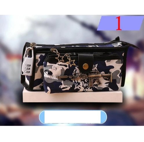 Boy Camouflage Canvas Cute Pencil case School Minecraft with Code Lock - Lusy Store