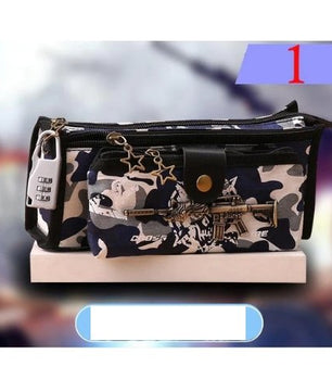Boy Camouflage Canvas Cute Pencil case School Minecraft with Code Lock - Lusy Store