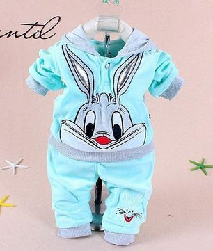 Boys Baby Girls Clothing Set Velvet Sport Newborn Clothes Suit Cow Hello Kitty Long Sleeve - Lusy Store