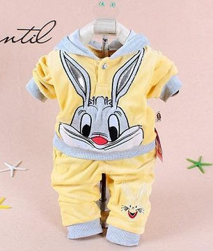 Boys Baby Girls Clothing Set Velvet Sport Newborn Clothes Suit Cow Hello Kitty Long Sleeve - Lusy Store