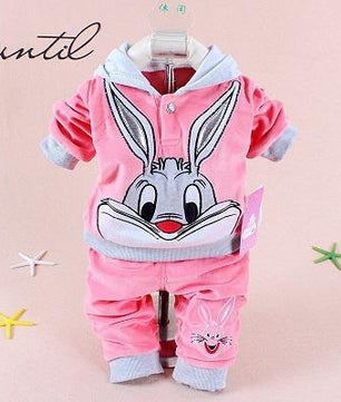 Boys Baby Girls Clothing Set Velvet Sport Newborn Clothes Suit Cow Hello Kitty Long Sleeve - Lusy Store