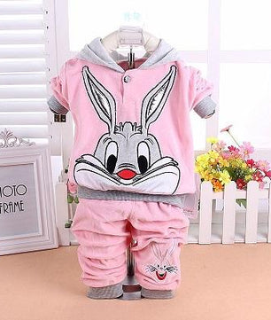 Boys Baby Girls Clothing Set Velvet Sport Newborn Clothes Suit Cow Hello Kitty Long Sleeve - Lusy Store