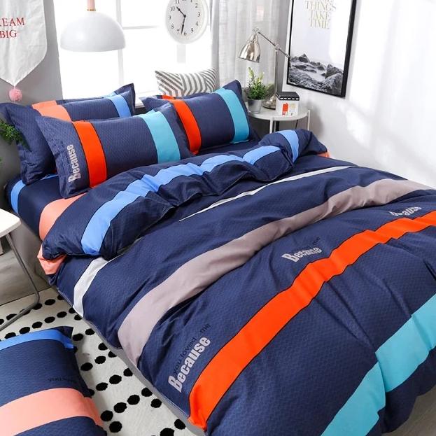 Brief Style Stripe Duvet Cover Bed Sheet Bed Linings Kids Bedding Sets Twin/Full/Queen/King Size - Lusy Store