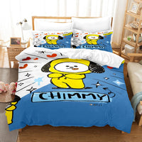 Bt21 Bed Sheets K-Pop 3 Pcs Twin Full Queen King Duvet Cover Bedding Sets - Lusy Store