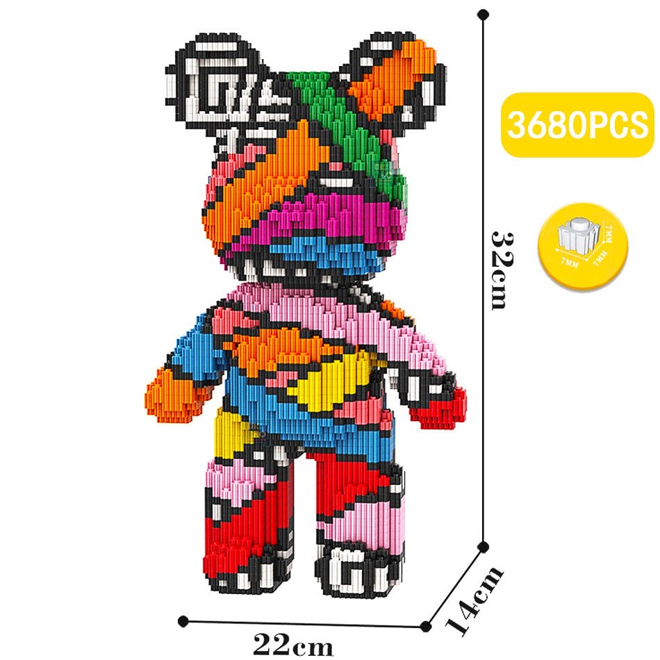 Build a Bear Nano Building Blocks Cartoon Colour With Drawer Model Creative Micro Diamond Bricks Toys HK44 - Lusy Store LLC