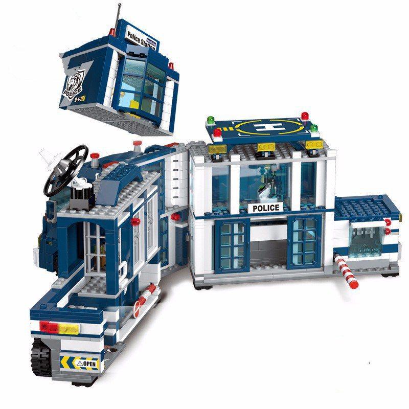 Building kits compatible with lego city Police Station Helicopter Educational toys hobbies to children - Lusy Store