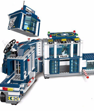 Building kits compatible with lego city Police Station Helicopter Educational toys hobbies to children - Lusy Store