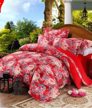 Bule Jacquard Floral Luxury Bedding Set - Lusy Store
