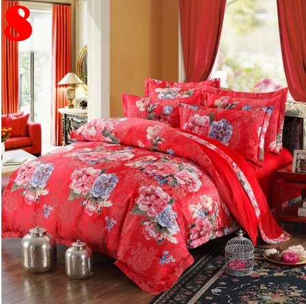Bule Jacquard Floral Luxury Bedding Set - Lusy Store