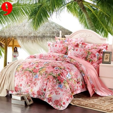 Bule Jacquard Floral Luxury Bedding Set - Lusy Store