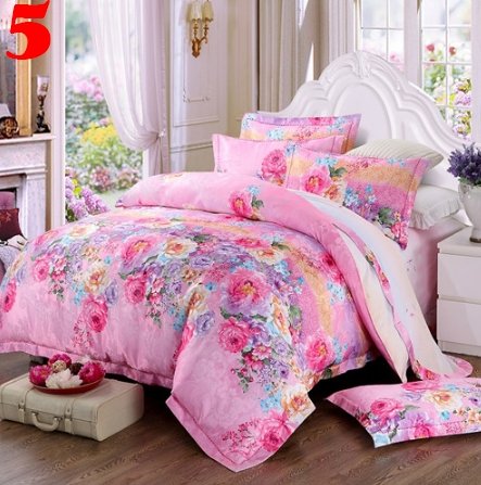 Bule Jacquard Floral Luxury Bedding Set - Lusy Store