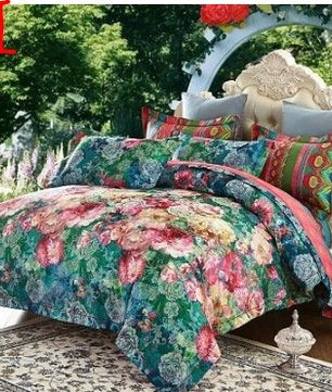 Bule Jacquard Floral Luxury Bedding Set - Lusy Store