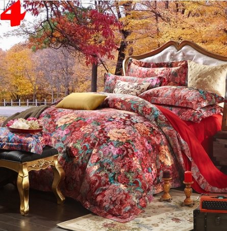 Bule Jacquard Floral Luxury Bedding Set - Lusy Store