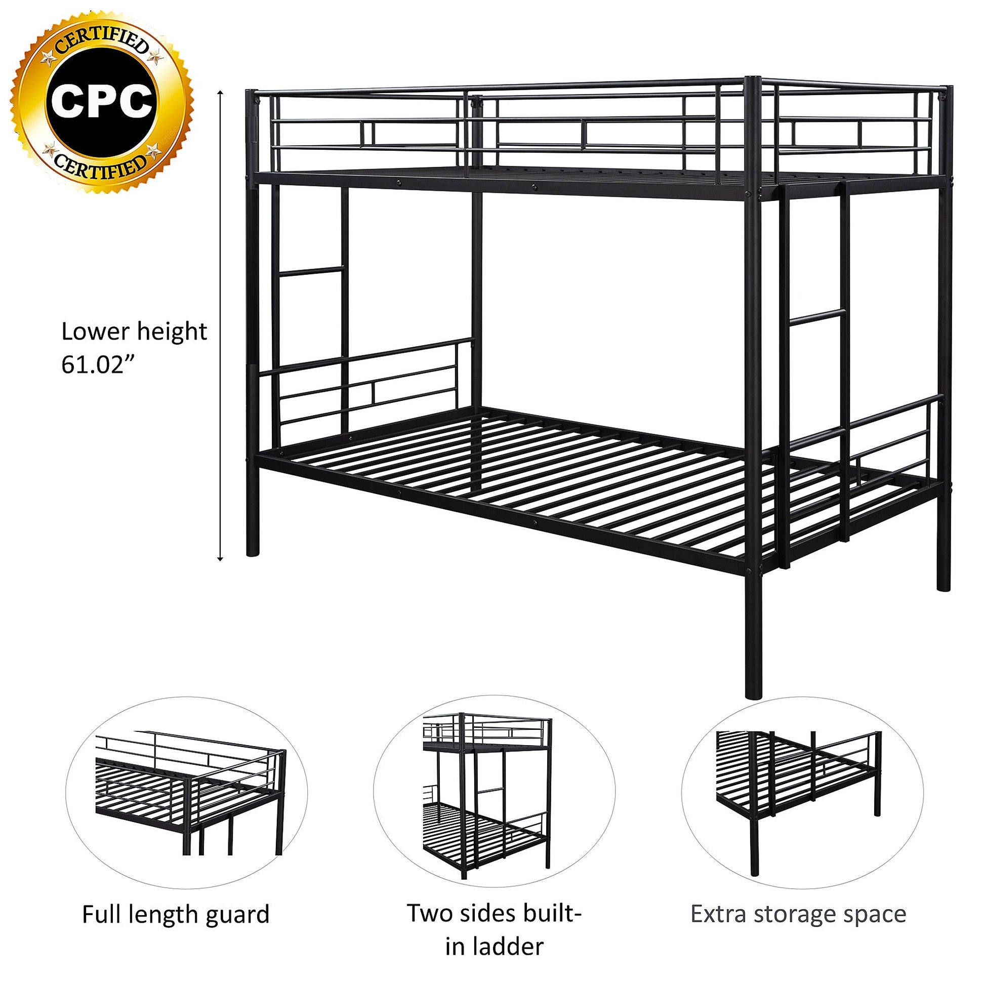 Bunk Beds Double Bed Safety Assurance Space Saving and Rapid Assembly F412 - Lusy Store