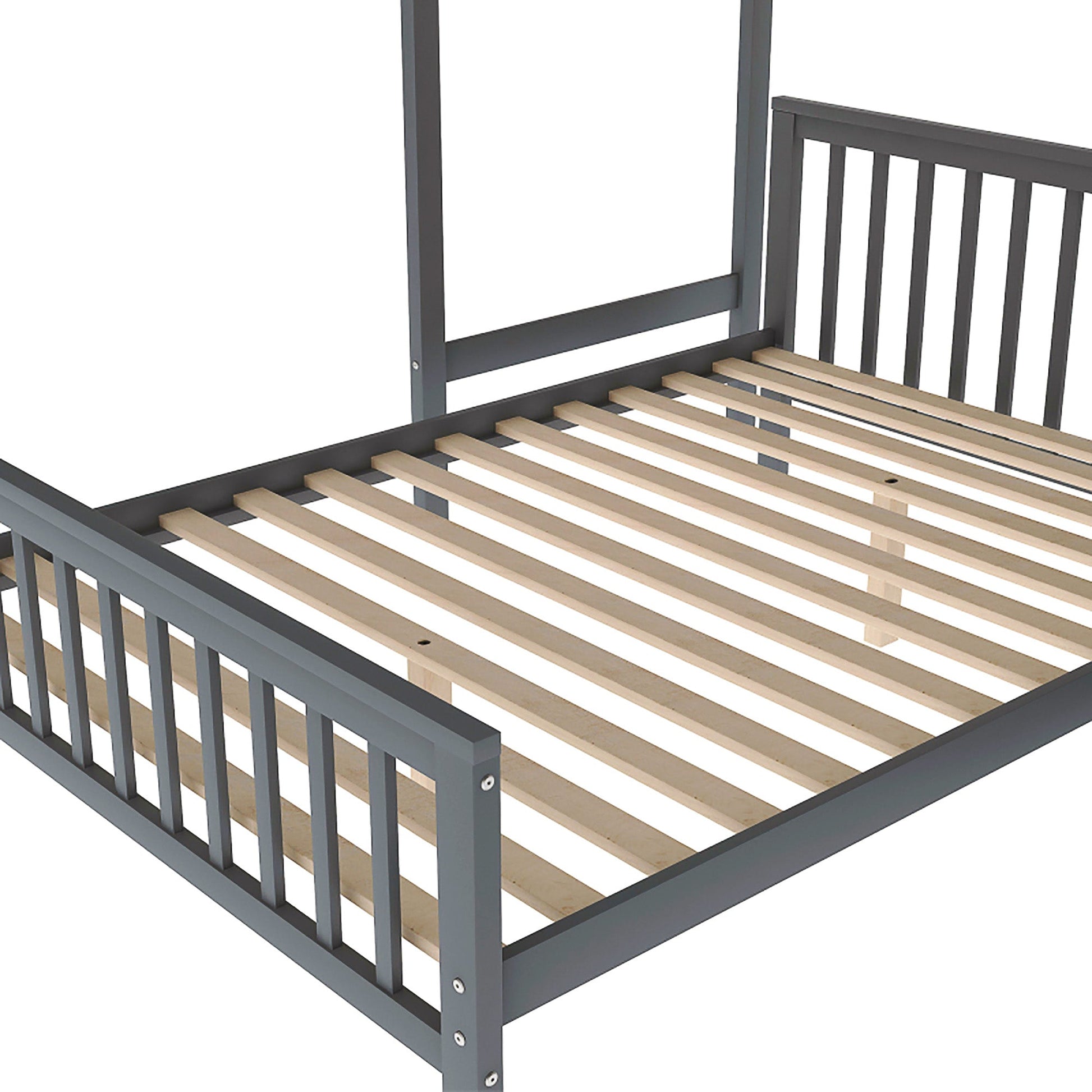 Bunk Beds Twin Over Twin L Shaped Loft Bed Ladder With 3 Storage Grids Easy to Assemble F417 - Lusy Store