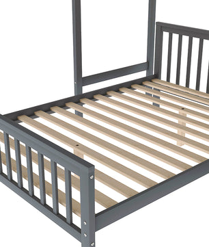 Bunk Beds Twin Over Twin L Shaped Loft Bed Ladder With 3 Storage Grids Easy to Assemble F417 - Lusy Store