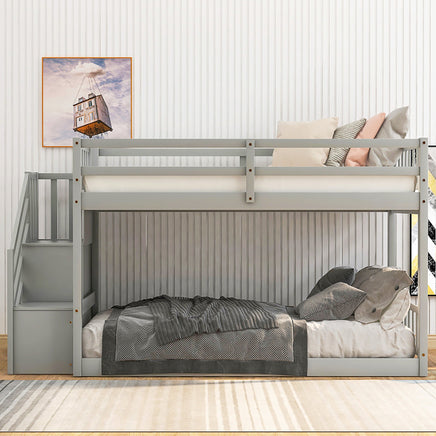 Bunk Beds Twin-Over-Twin Solid Wood With Storage Trundle Bed F418 - Lusy Store
