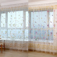 Butterfly Branches Printed Tulle Curtain - Lusy Store