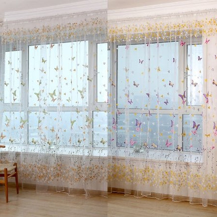 Butterfly Branches Printed Tulle Curtain - Lusy Store