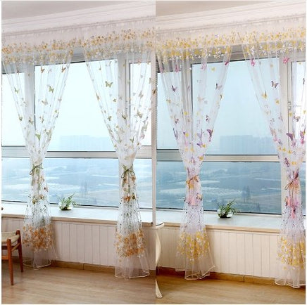 Butterfly Branches Printed Tulle Curtain - Lusy Store