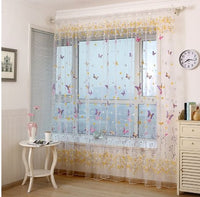 Butterfly Branches Printed Tulle Curtain - Lusy Store