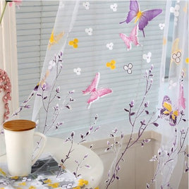 Butterfly Branches Printed Tulle Curtain - Lusy Store
