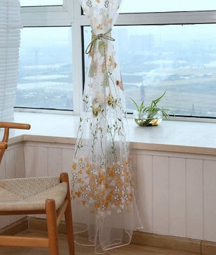 Butterfly Branches Printed Tulle Curtain - Lusy Store