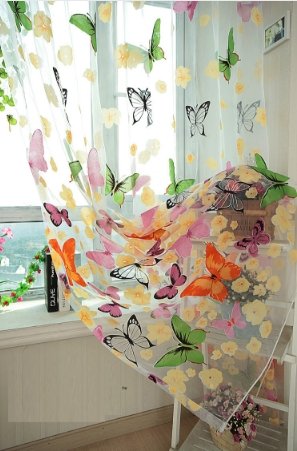 Butterfly Print Sheer Window - Lusy Store