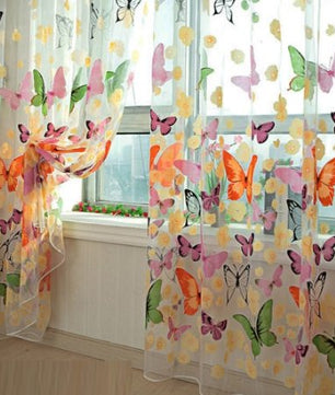 Butterfly Print Sheer Window - Lusy Store