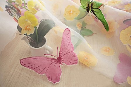 Butterfly Print Sheer Window - Lusy Store