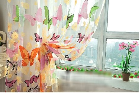 Butterfly Print Sheer Window - Lusy Store