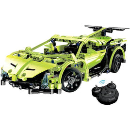 Cada Blocks 419Pcs RC Blue Sports Racing Cars DIY Model Building Blocks Remote Control Vehicle Toys For Kid 419 pcs