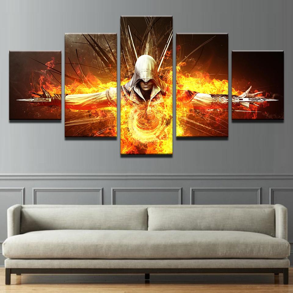 Canvas HD Painting Modern Wall Art Home Decor Living Room 5 Pieces Movie Assassins Creed - Lusy Store