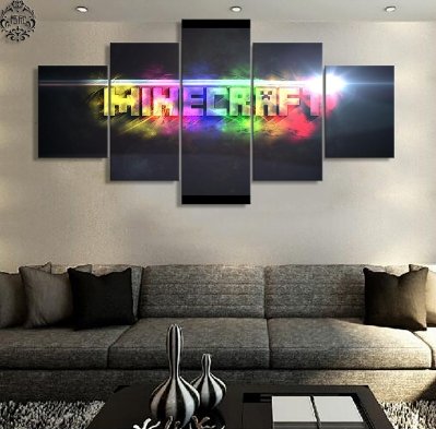 Canvas Printed 5 Pieces Minecraft Wall Art Home Decor - Lusy Store
