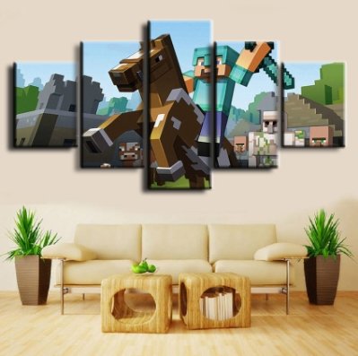 Canvas Printed Game Poster 5 Pieces Minecraft Wall Art Canvas Decor - Lusy Store