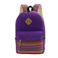 Canvas Printing Backpack Women School Backpacks Bag Purple United States