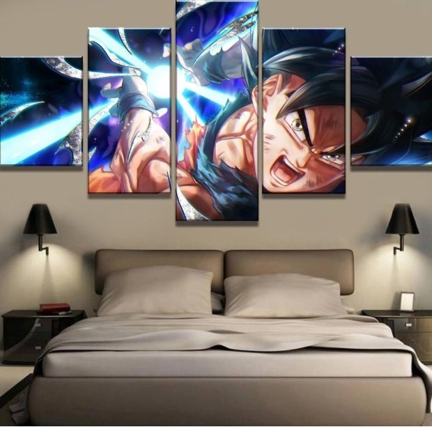 Canvas Prints Poster 5 Pieces Cartoon Dragon Ball Z Paintings Modular Wall Art - Lusy Store