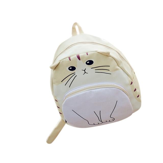 Canvas Women Lovely Cat Backpack Printing Backpacks School Bag - Lusy Store
