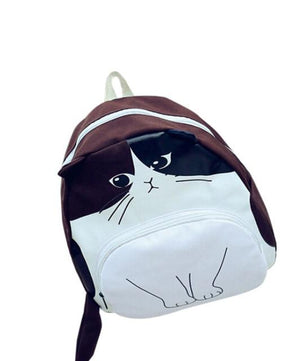Canvas Women Lovely Cat Backpack Printing Backpacks School Bag - Lusy Store
