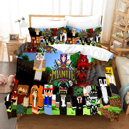 Captainsparklez Minecraft Bed Sheets Colorful Duvet Covers Twin Full Queen King Bed Set - Lusy Store